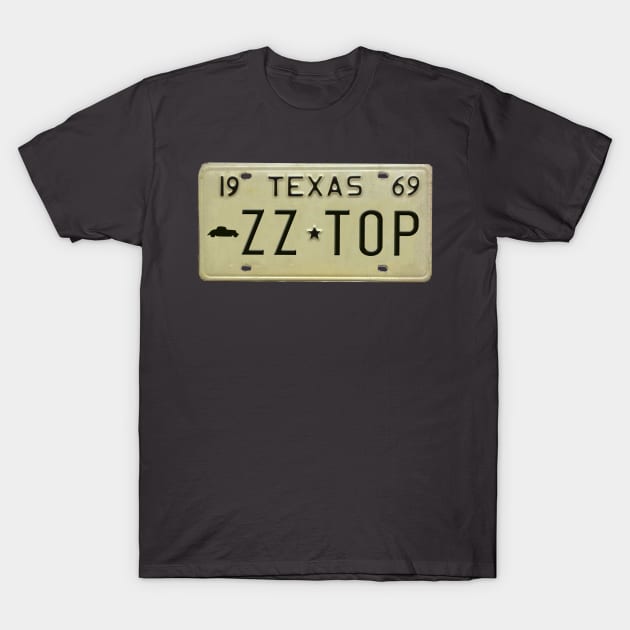 ZZ Top License Plate T-Shirt by RetroZest